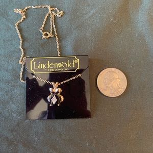 Black stone with Diamond necklace